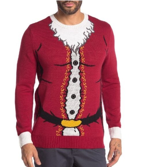 Ugly Santa Claus Christmas Sweater - Picture 1 of 6